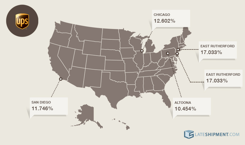 UPS geographical representation of delays