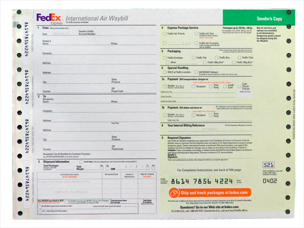 FedEx Airway bill 