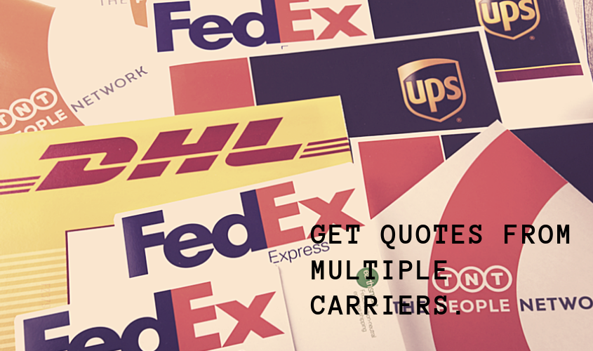 Text overlaid over files of FedEx, UPS, and DHL
