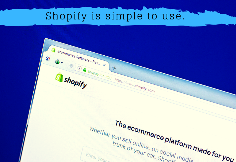 A screenshot of the Shopify home page