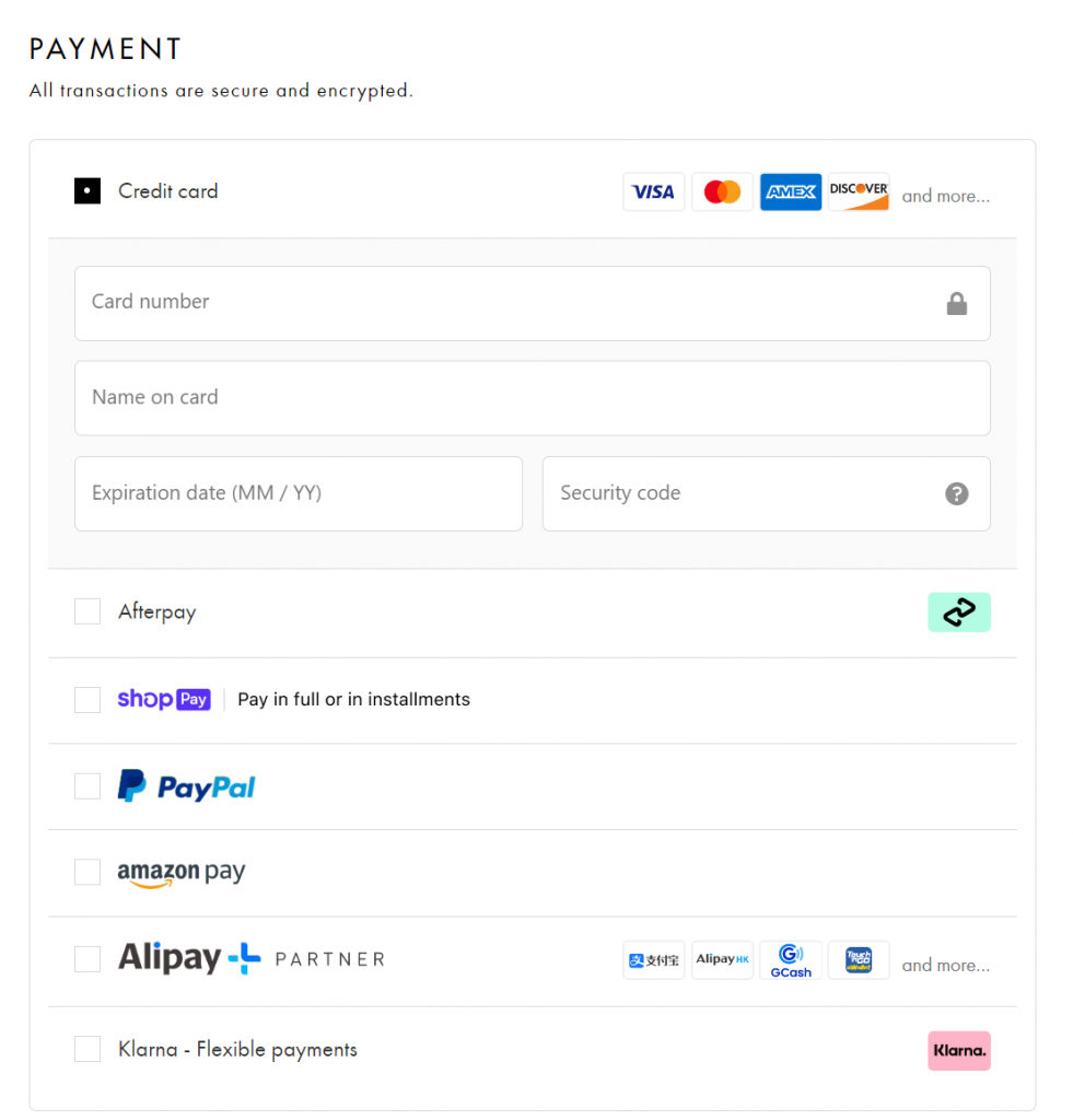 Multiple payment gateways to ensure smooth checkout