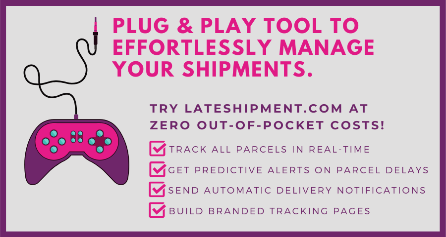 Ad for LateShipment.com's Delivery Experience Management suite