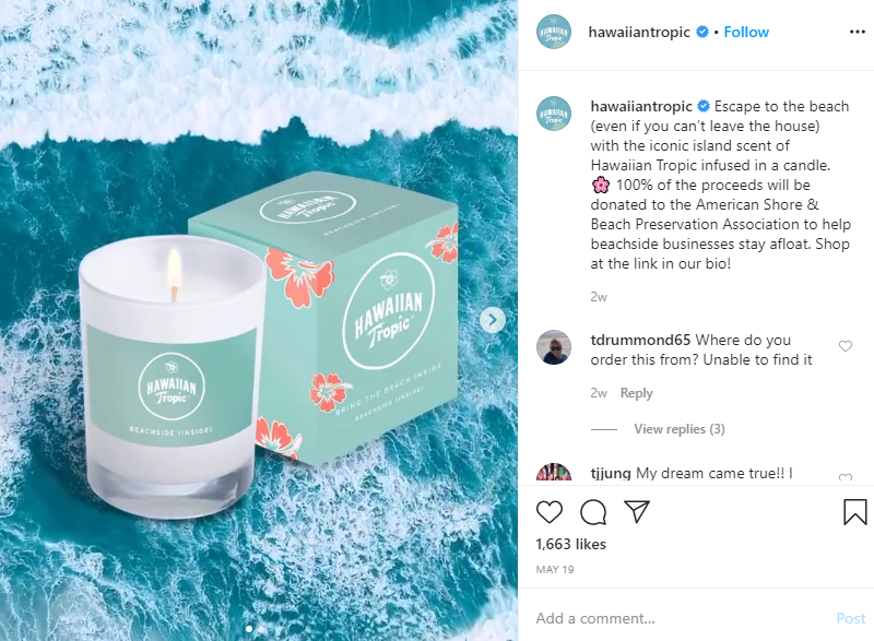 Hawaiian Tropic launches aromatic candles