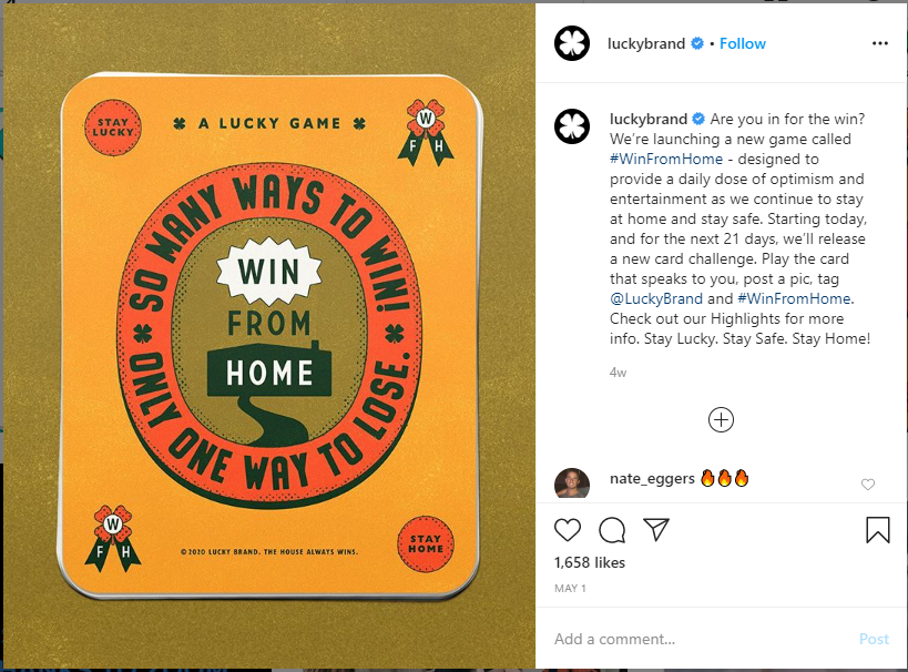 Lucky Brand: #WinFromHome Challenge
