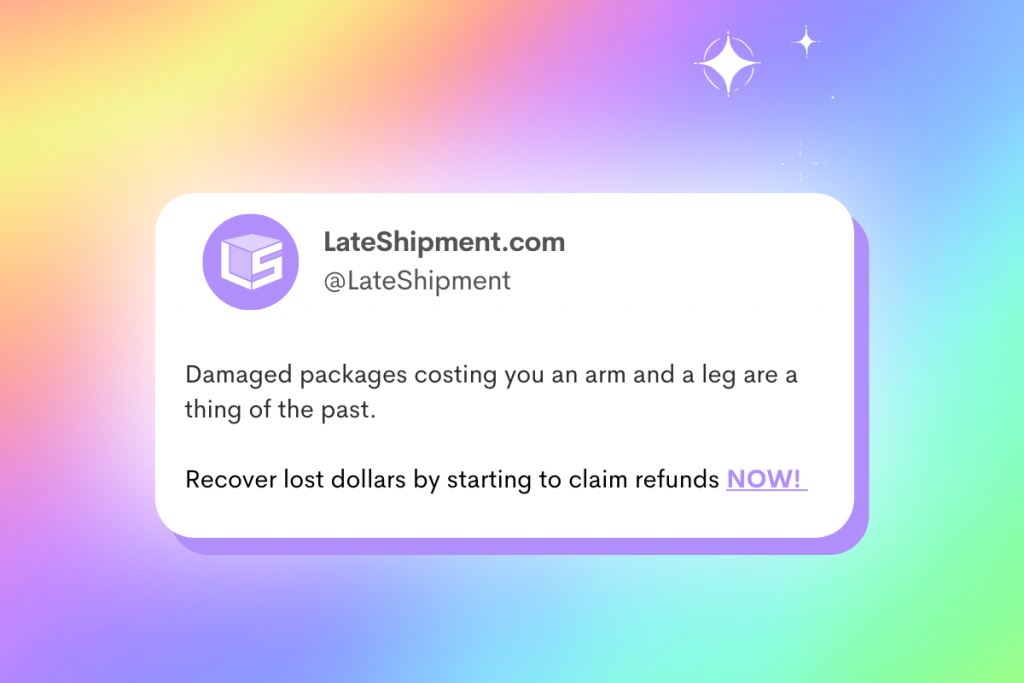 LateShipment.com ad for damaged packages