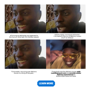 LateShipment.com ad for eCommerce trends in holiday season 2021