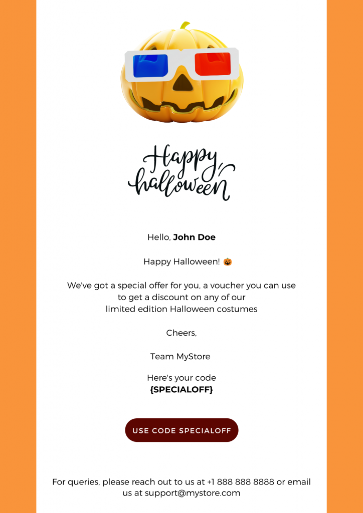 Personalized email for Halloween