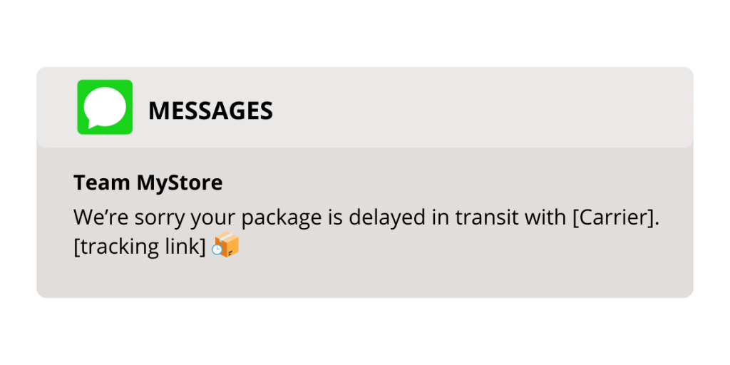 In transit with delays notification