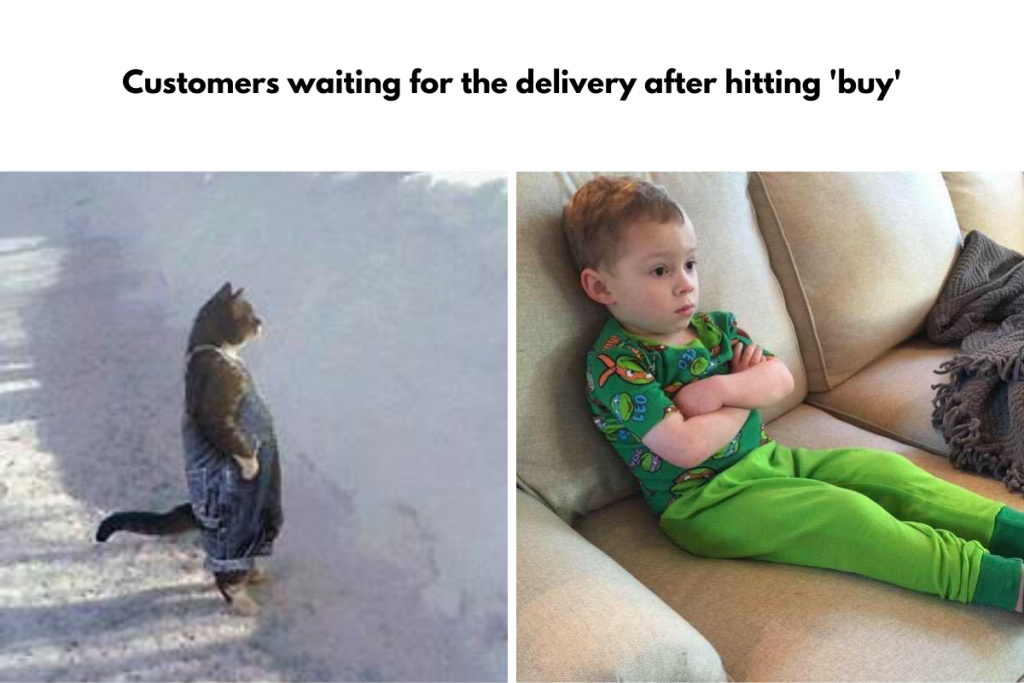 Customers waiting for the delivery their parcels