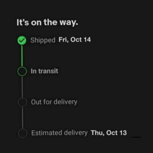 Order delivery tracking details