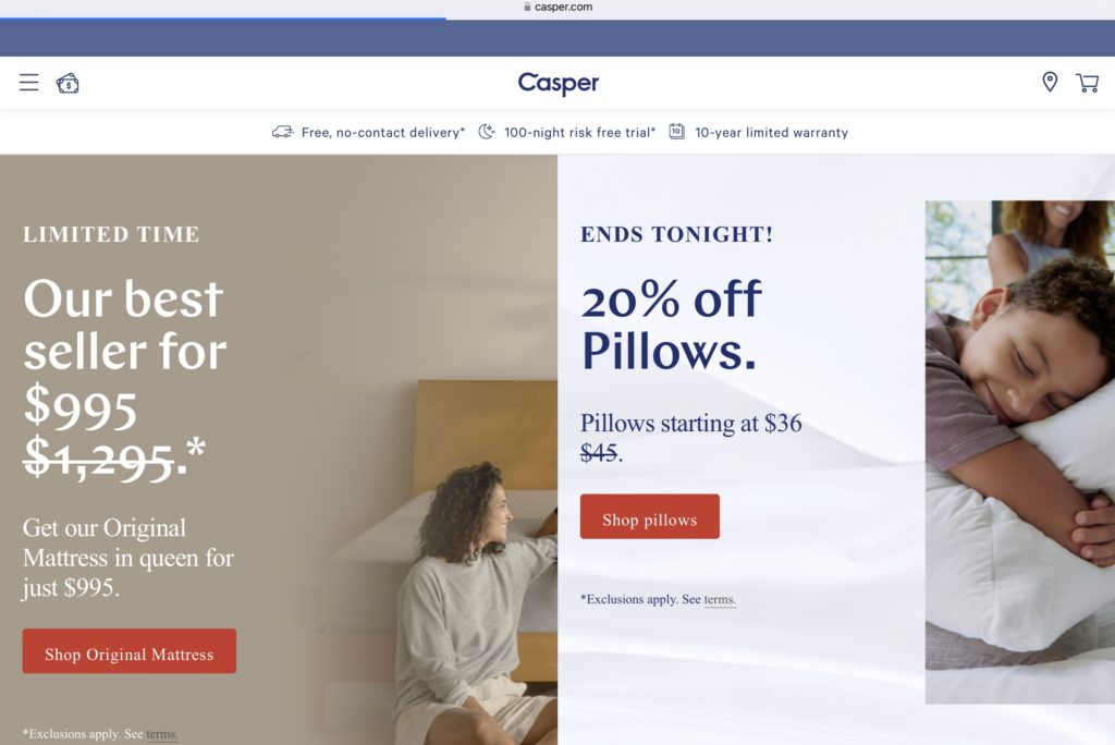 100 night free trial by Casper.com