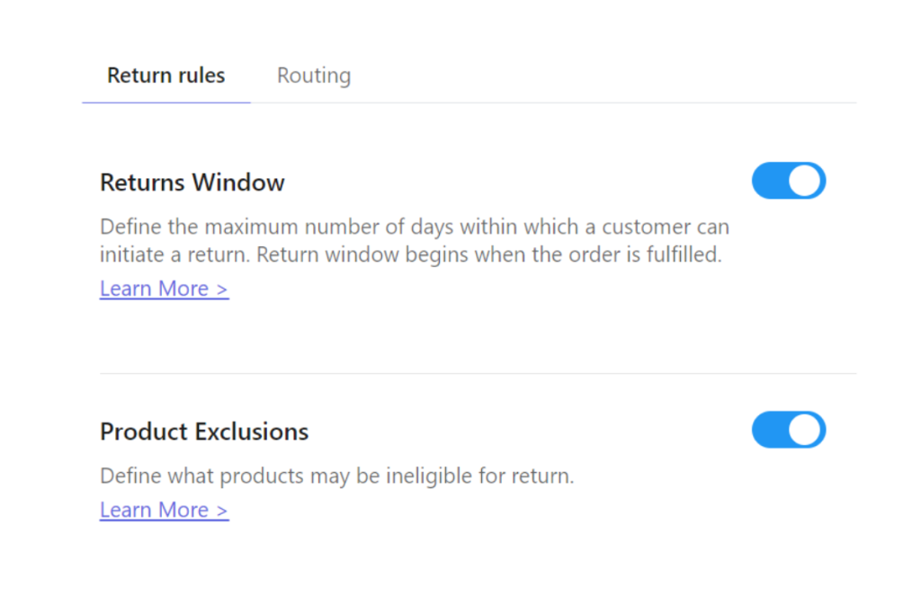 Returns Experience Management helps you set up customized Return rules