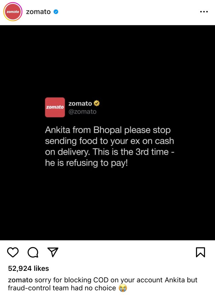 Zomato Using Humour in their Social Media Strategy