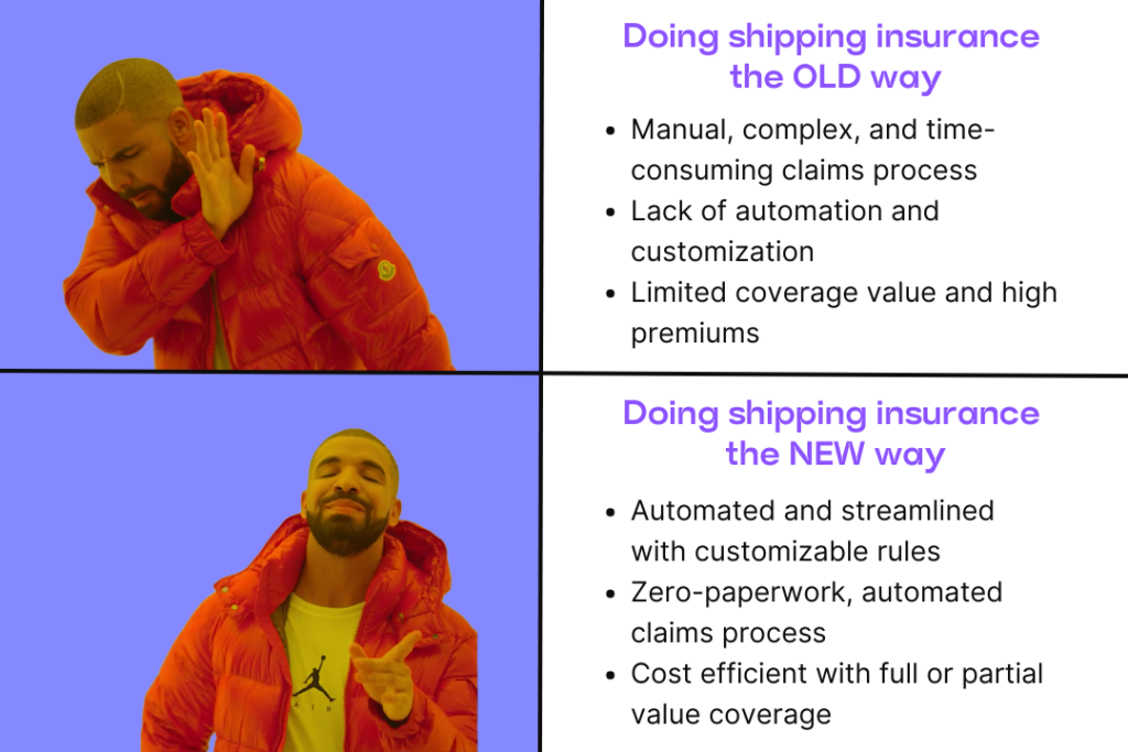 Old vs. New, way of doing shipping insurance