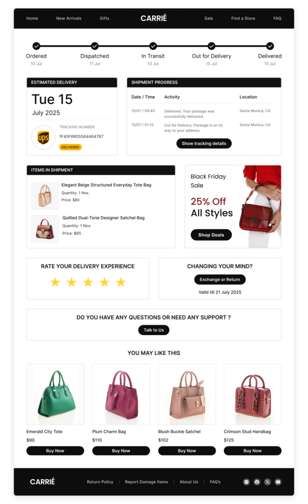 Branded Tracking Page